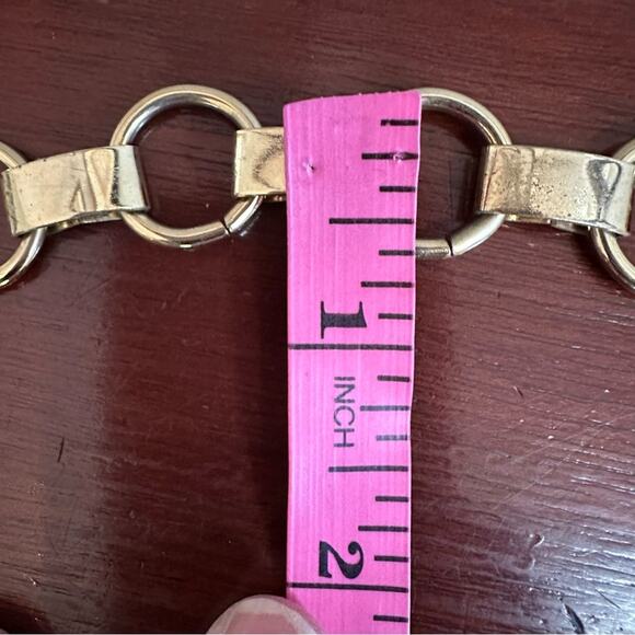 Gold Textured Metal Belt Square Filigree Link Chain Boho Bohemian 90s Y2K - Picture 4 of 8